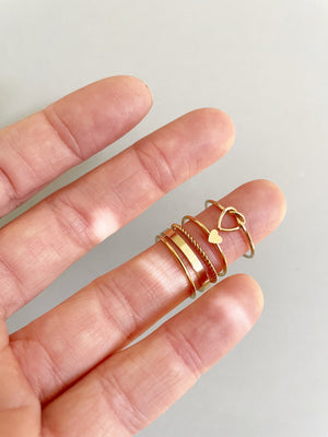 Knotted Heart Stacking Ring