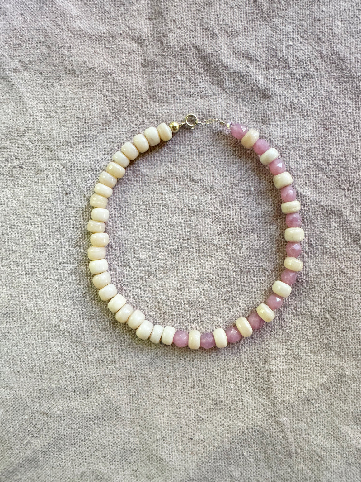 Cream & Light Purple Necklace