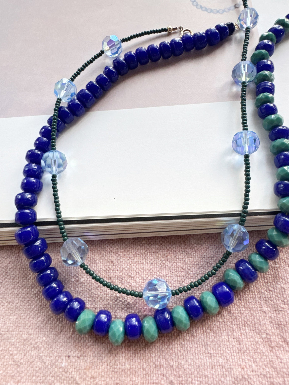 Chucky Royal Blue & Teal Crystal Necklace