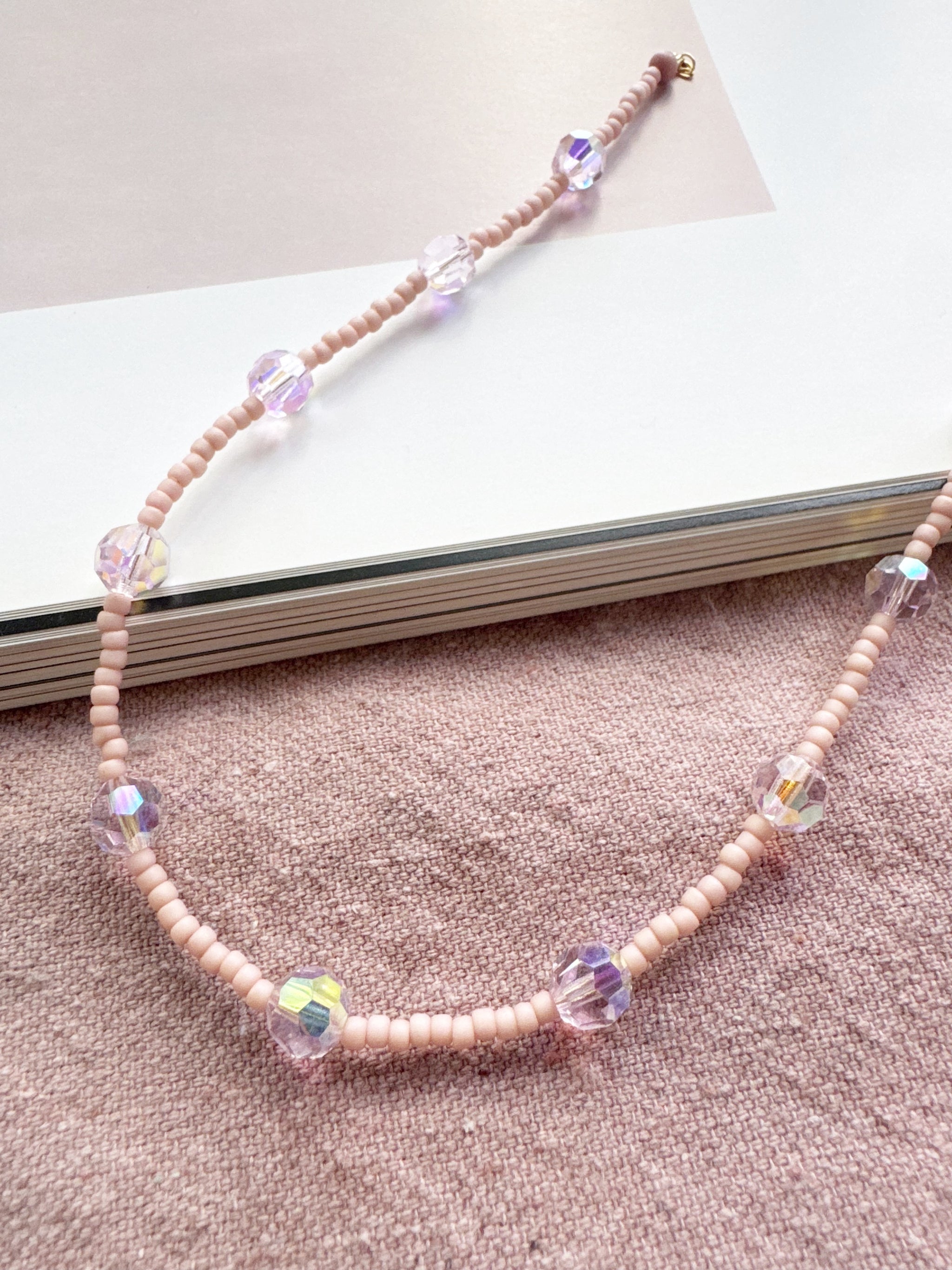 Pink with Pink Crystal Necklace