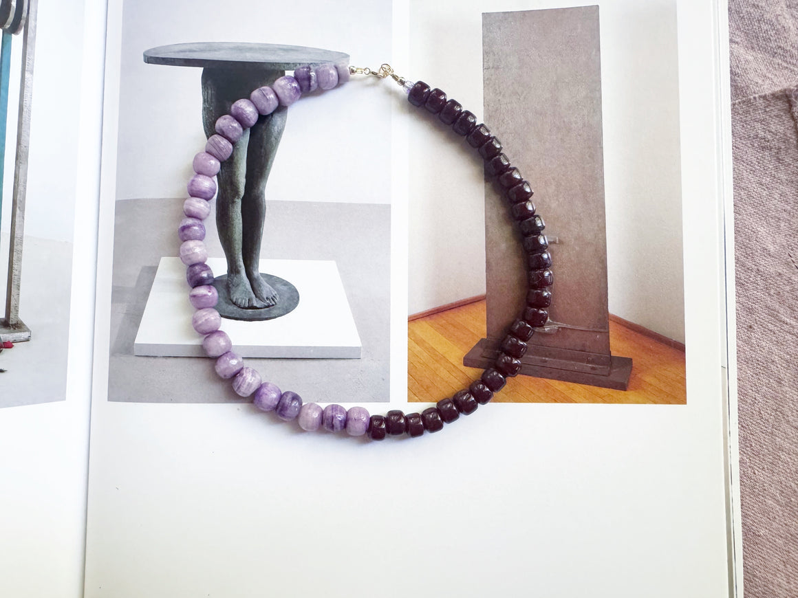 Marbled Purple & Dark Plum Necklace