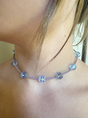 Light Purple & Light Blue Crystal Necklace