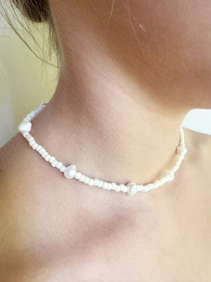 Cream Necklace with Pearls
