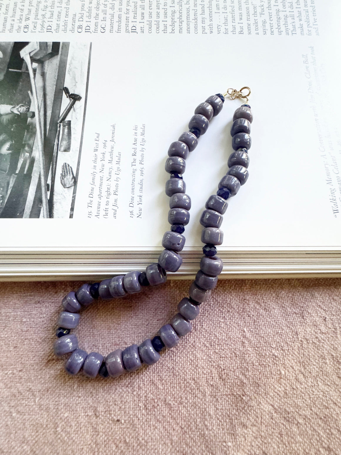 Grey & Navy Crystal Necklace