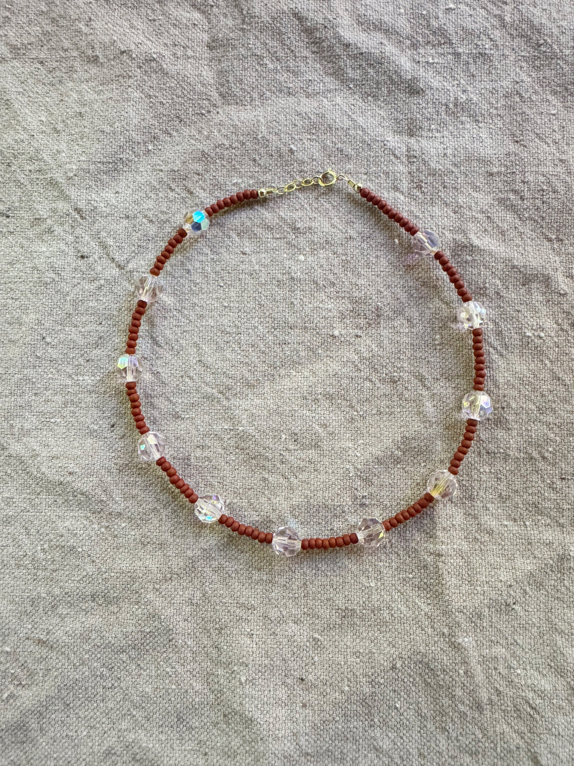 Terra Cotta & Crystal Necklace