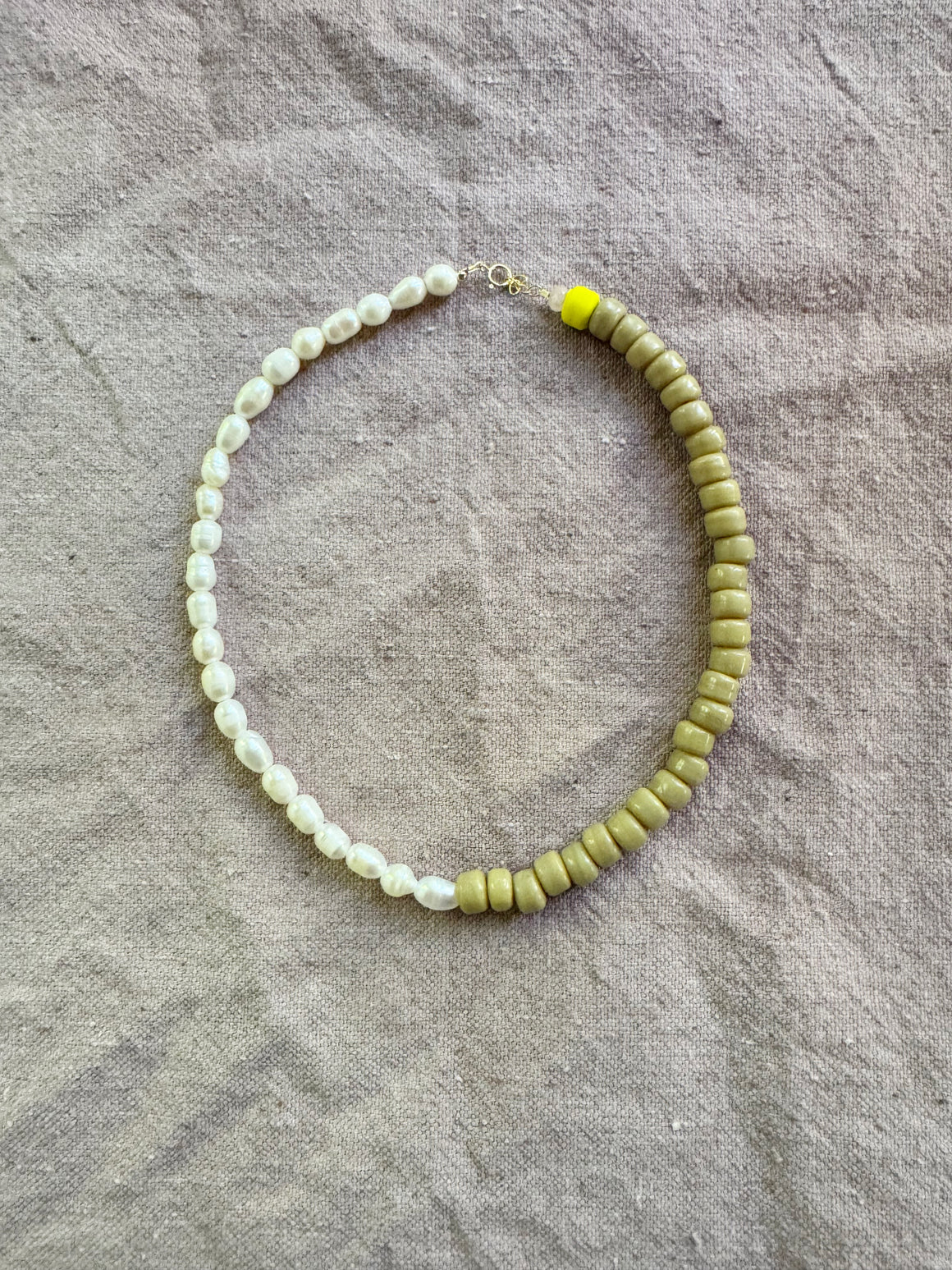 Tan & Pearl Necklace