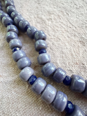 Grey & Navy Crystal Necklace