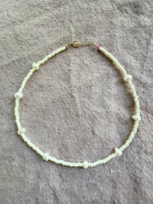 Cream Necklace with Pearls
