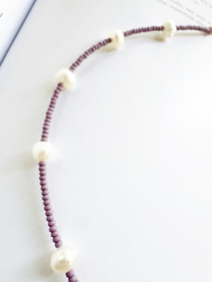 Lavender & Pearl Necklace