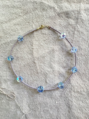 Light Purple & Light Blue Crystal Necklace