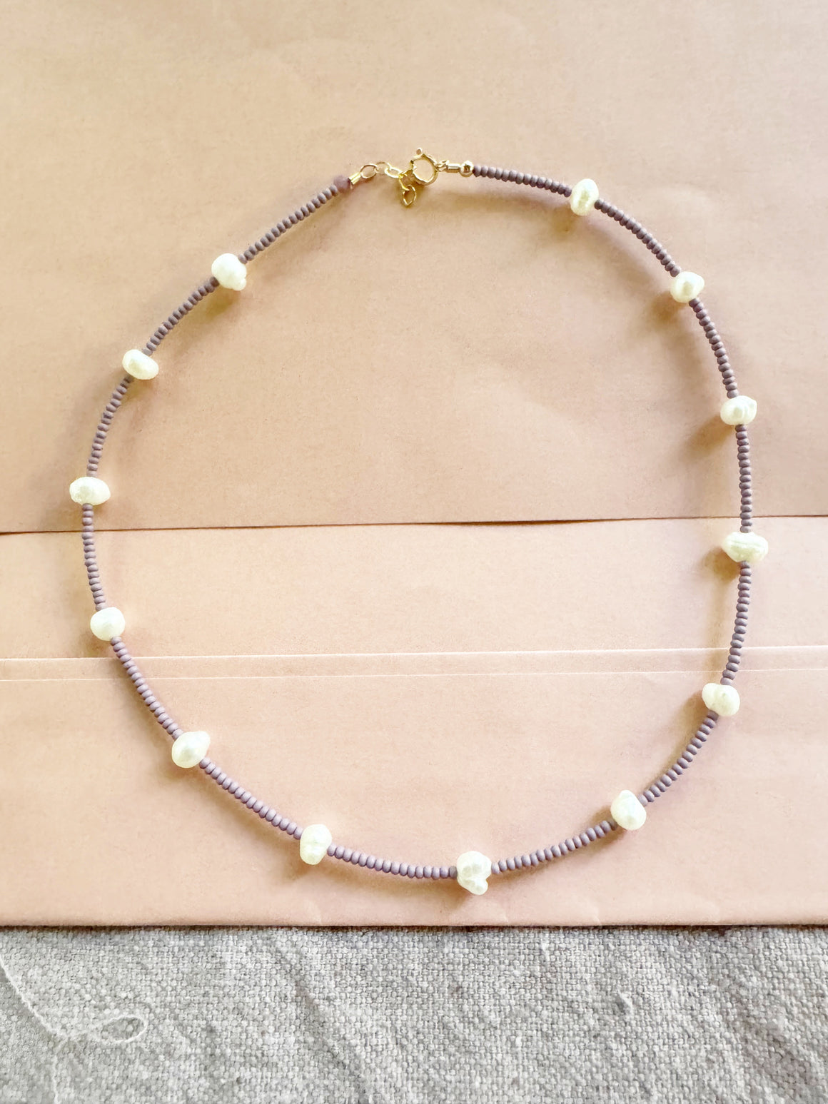 Lavender & Pearl Necklace