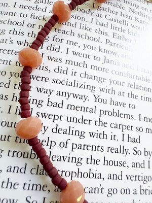 Terra-cotta & Peach Crystal Necklace
