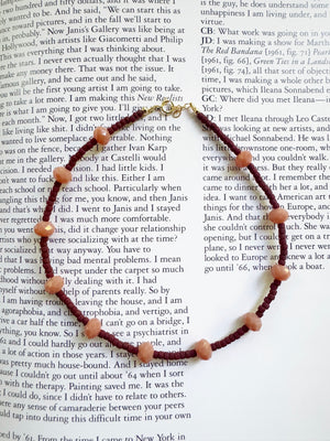 Terra-cotta & Peach Crystal Necklace