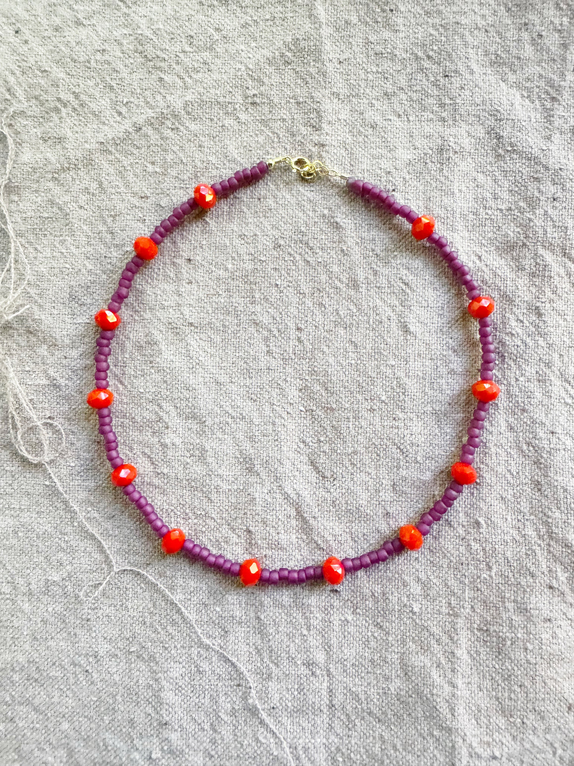 Purple & Orange Crystal Necklace