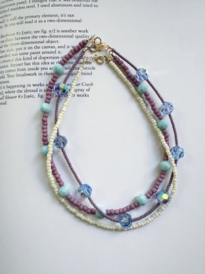 Light Purple & Light Blue Crystal Necklace