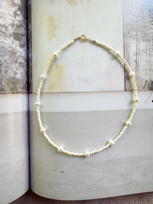 Cream Necklace with Pearls