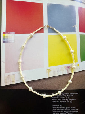 Cream Necklace with Pearls