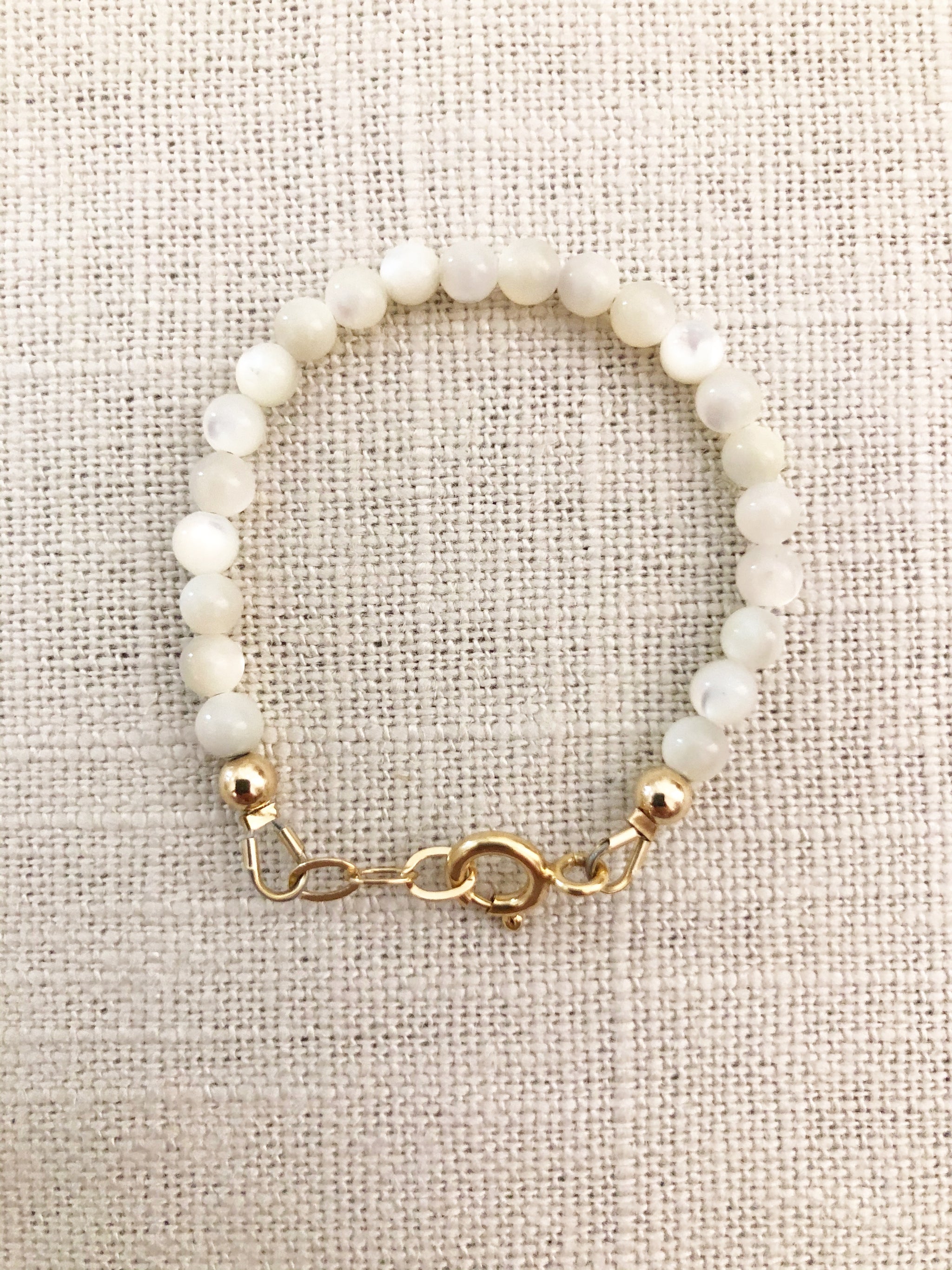 Mother of Pearl Bracelet with 14K Gold
