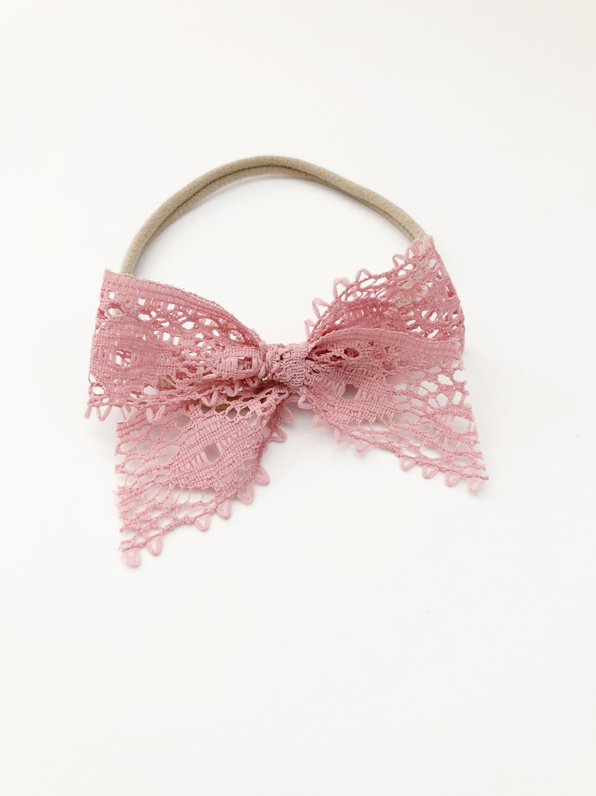 Rose Pink Lace Bow